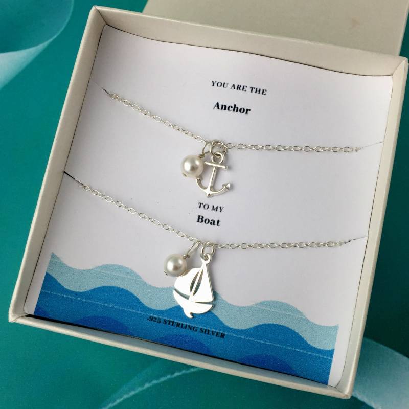 sterling Silber Freundschaftskette - Set Anker & Boot von KendalldelaVerne