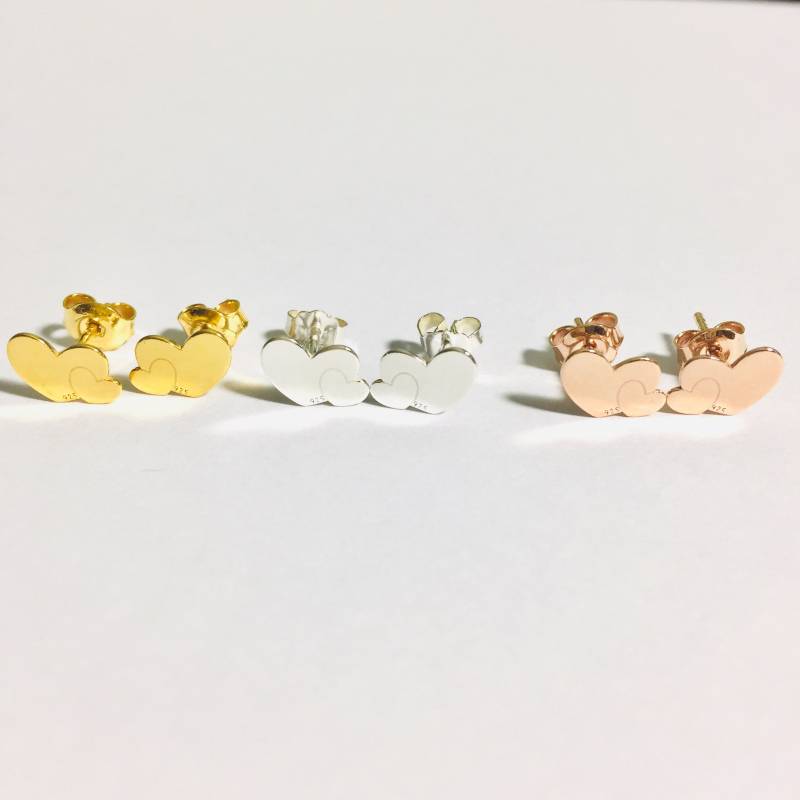 sterling Silber Herz Ohrstecker 24K Gold/18K Rose Plated von KendalldelaVerne