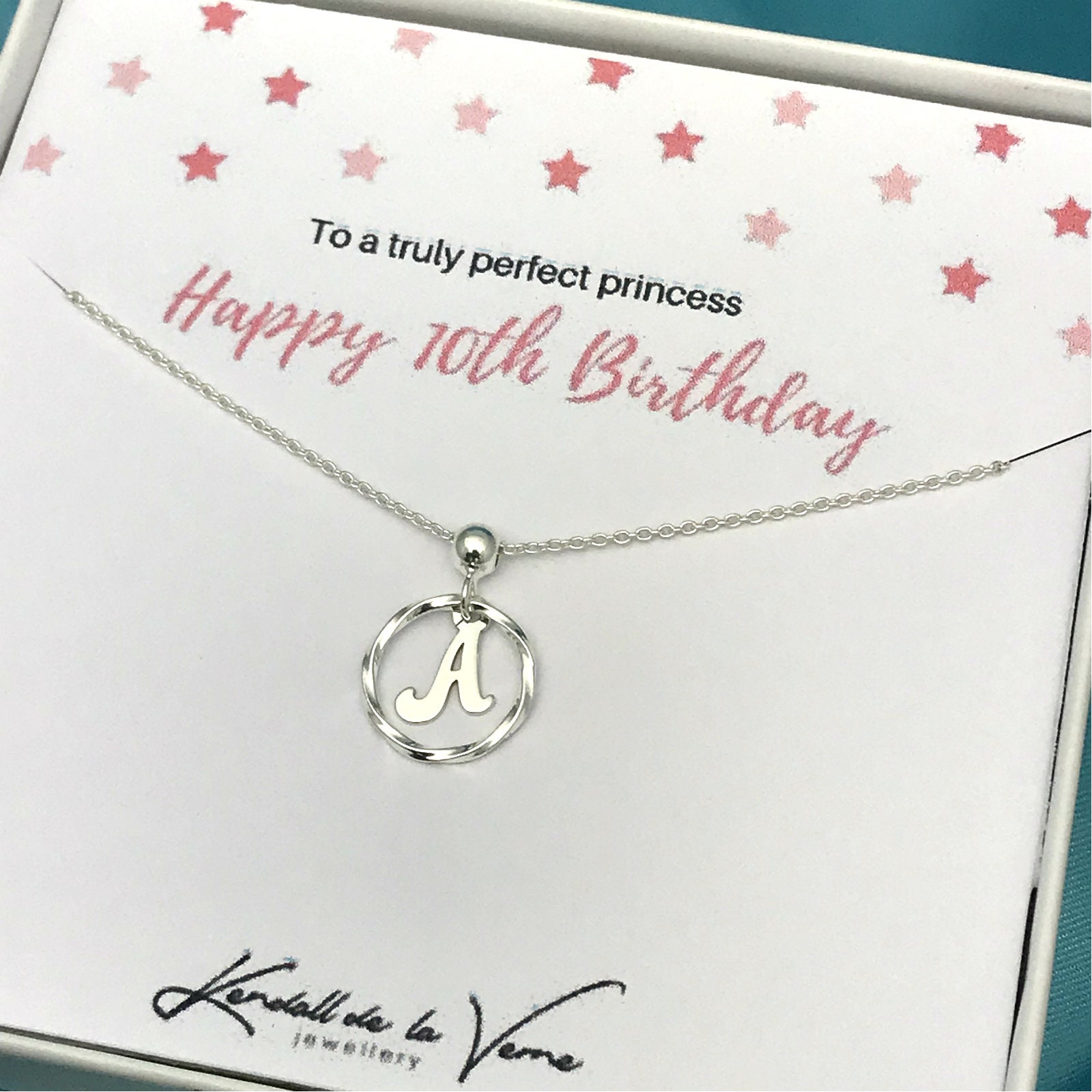 sterling Silber Initial Halskette Personalisiertes Geburtstagsgeschenk Für Mädchen von KendalldelaVerne