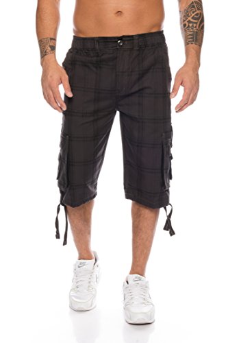 Kendindza Herren Shorts Hose Bermuda Cargo-Shorts 3/4 Sommerhose Capri-Hose Dreiviertel Männer Sommer Herrenshorts kurz Knielang Cargohose Herrenhose Bermudashorts (Grau | 302, 3XL, 3X_l) von Kendindza Collection