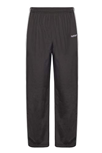 Herren Männer Jogginghose Polyester Freizeithose trainingshose sporthose men Relaxhose Jogging Hose Jogger lang sport kurzgröße sports Training ohne bündchen Polyesterhose Herrenhose (Schwarz L) von Kendindza Collection