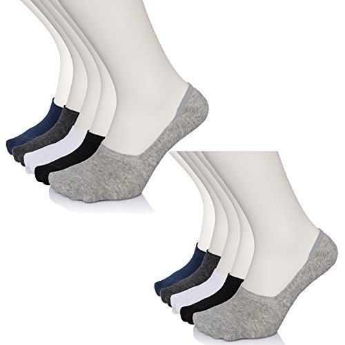 Kendindza 12 er | 6 e Paar Herren Füßlinge Slipper-Socken Unsichtbar Rutschfest mir Silikon (39-42, 12er Pack Mix) von Kendindza Collection