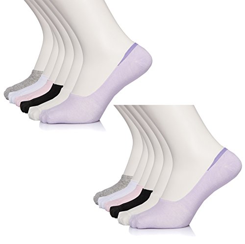 Kendindza 12 er | 6 er Paar Damen Füßlinge Slipper-Socken Unsichtbar für Ballerinas Rutschfest mit Silikon (35-38, 12er Pack Mix) von Kendindza Collection