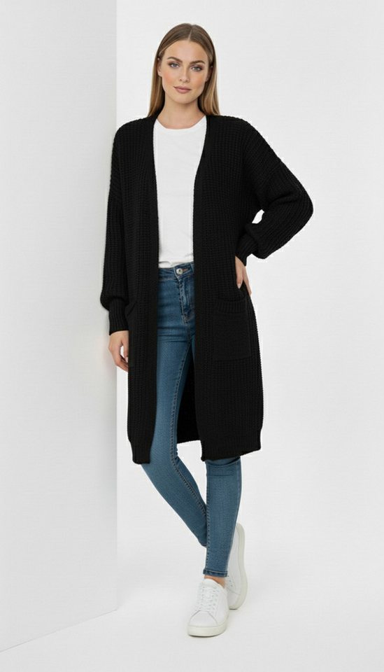 Kendindza Collection Cardigan Cardigan Damen Knielang Oversize Strickjacke Damen Lang Weich Grobstrick Longstrickjacke Made In Italy - One Size 34-44 Kendindza Collection Cardigan Cardigan Damen Knielang Oversize Strickjacke Damen Lang Weich Grobstrick Longstrickjacke Made In Italy - One Size 34-44 von Kendindza Collection