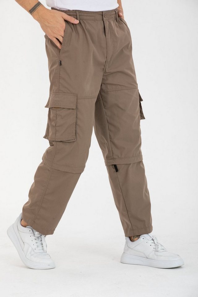 Kendindza Collection Cargohose Herren Zipp Off Cargohose Dehnbund Arbeit Hose Rangerhose Cargo Hose Gummibund elastisch, abnehmbare Beine, 6 Taschen von Kendindza Collection