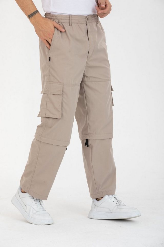 Kendindza Collection Cargohose Herren Zipp Off Cargohose Dehnbund Arbeit Hose Rangerhose Cargo Hose Gummibund elastisch, abnehmbare Beine, 6 Taschen von Kendindza Collection