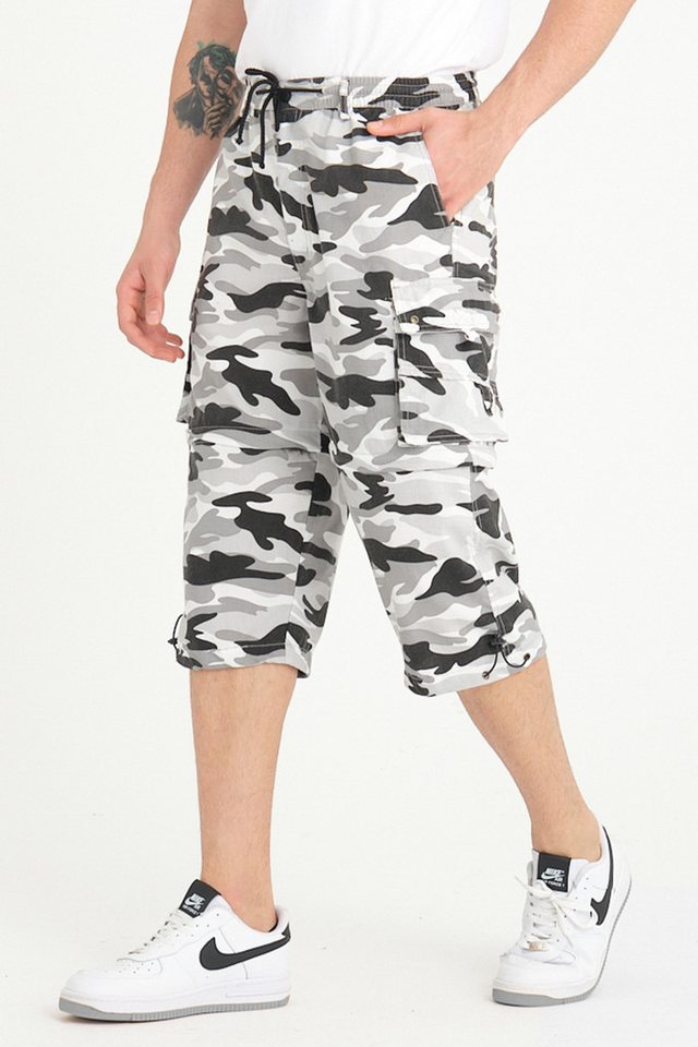 Kendindza Collection Cargoshorts Zipp Off Bermuda Shorts Herren kurze Hose 3/4 Hose Cargo Camouflage Taschen, Abnehmbare Beine, Kurze Hose Herren, Cargoshorts Sommer von Kendindza Collection