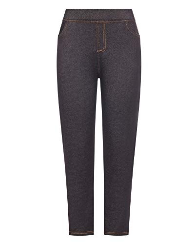 Kendindza Collection Kendindza Damen Thermo-Leggings Jeans-Look gefüttert mit Innen-Fleece Basic Blickdicht, L, Schwarz von Kendindza Collection