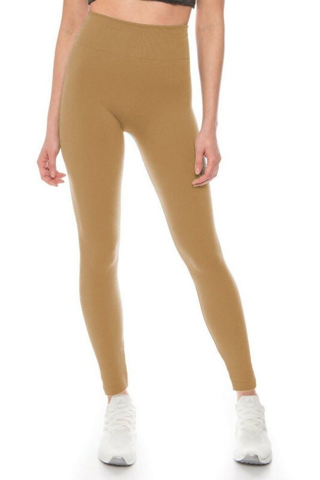 Kendindza Collection Leggings Fleece Rippstrick Winter Thermo leicht wärmend Thermoleggings High-Waist, stretch, leichtes Innenfleece von Kendindza Collection