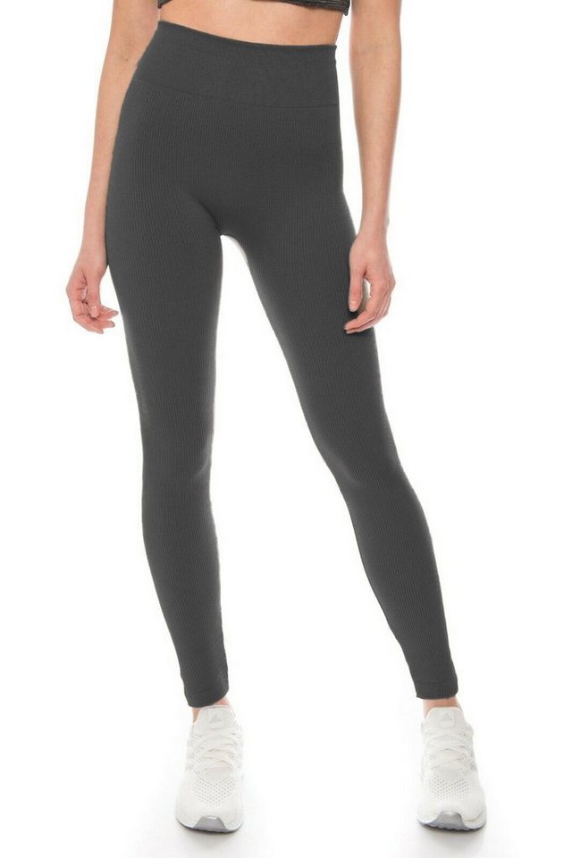 Kendindza Collection Leggings Fleece Rippstrick Winter Thermo leicht wärmend Thermoleggings High-Waist, stretch, leichtes Innenfleece von Kendindza Collection