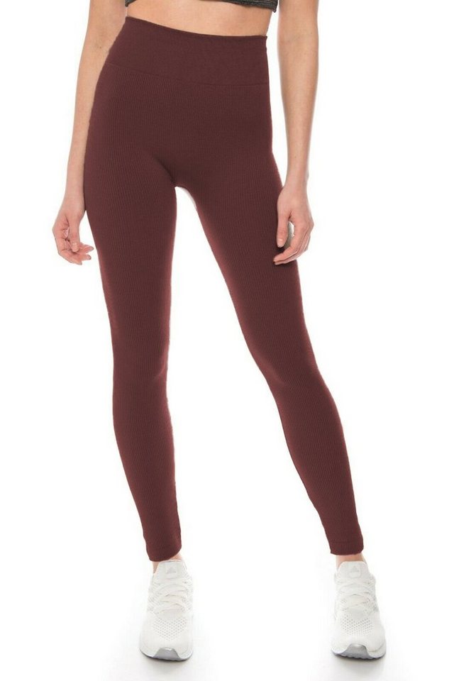 Kendindza Collection Leggings Fleece Rippstrick Winter Thermo leicht wärmend Thermoleggings High-Waist, stretch, leichtes Innenfleece von Kendindza Collection