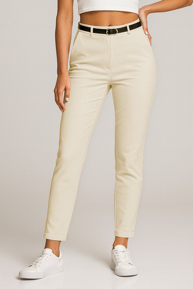 Kendindza Collection Stretch-Hose Damen Hose Stretch mit Gürtel Stoffhose Damen elegant lang Elastisch Chinohose Damen von Kendindza Collection