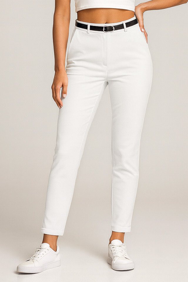 Kendindza Collection Stretch-Hose Damen Hose Stretch mit Gürtel Stoffhose Damen elegant lang Elastisch Chinohose Damen von Kendindza Collection