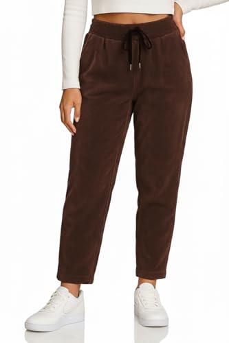 Kendindza Cordhose Damen Hose Stretch Joggpants Damen elegant Stoffhose Schlupfhose Fein Cord Braun XXL von Kendindza Collection