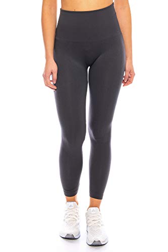 Kendindza Damen Elastisch Stretch Legging Leggings/Hoher Bund High Waist Bauch Weg (M/L, Grau) von Kendindza Collection