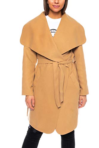 Kendindza Damen Mantel | Midi Trenchcoat mit Gürtel | OneSize (Camel, Onesize | Einheitsgröße) von Kendindza Collection