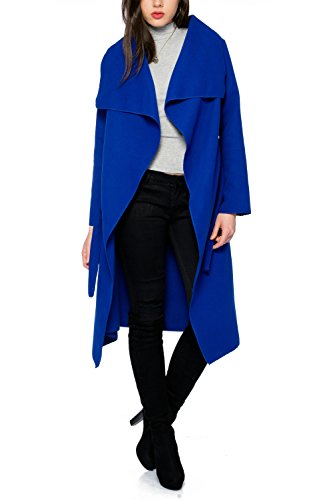 Kendindza Damen Mantel Trenchcoat mit Gürtel OneSize Lang und Kurz (One Size, Royalblau Lang) von Kendindza Collection