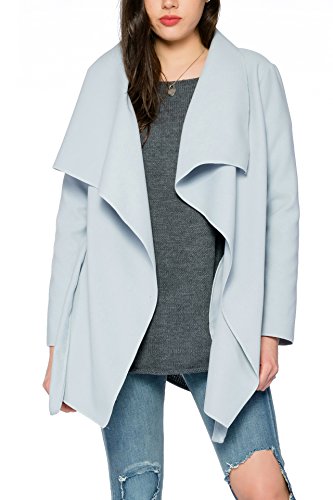 Kendindza Damen Mantel Trenchcoat mit Gürtel OneSize Lang und Kurz (One Size, Hellblau Kurz) von Kendindza Collection