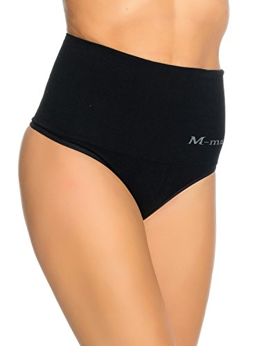 Kendindza Damen Microfaser Miederunterhose Shapeweat Höschen - Hose mit Taillenmieder Slip Panty - Strafft Bauch - Bauchweg (M/L, Schwarz) von Kendindza Collection