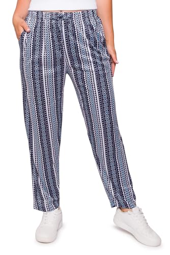 Kendindza Damen Sommerhose Damen leicht und luftig Sommer Hose Lang Leicht Freizeithose Aztec locker Baumwolle 09-H25 Blau XXL Kendindza Damen Sommerhose Damen leicht und luftig Sommer Hose Lang Leicht Freizeithose Aztec locker Baumwolle 09-H25 Blau XXL von Kendindza Collection
