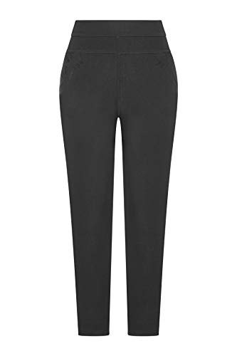 Kendindza Damen Thermo-Hose gefüttert mit Innen-Fleece Blickdicht (Schwarz | Muster: Spitze & Strasssteine, L) von Kendindza Collection