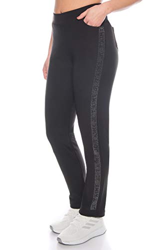 Kendindza Damen Thermo-Hose gefüttert mit Innen-Fleece Blickdicht & Taschen (Schwarz | Strass, L) von Kendindza Collection