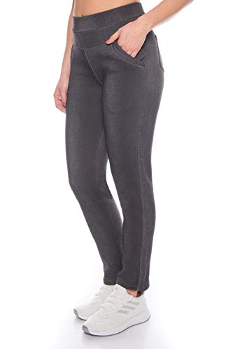 Kendindza Damen Thermo-Leggings Jeans-Look gefüttert mit Innen-Fleece Basic Blickdicht (Schwarz | Muster 2, XXXL) von Kendindza Collection