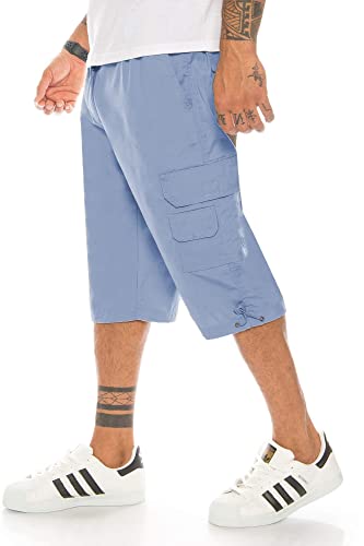 Kendindza Herren Bermuda | 3/4 in Kurze Hose | Gummibund (Hellblau, XXXL) von Kendindza Collection