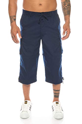 Kendindza Herren Bermuda | abnehmbare Beine Zipp-Off von 3/4 in Kurze Hose (Blau | Muster 1, L) von Kendindza Collection