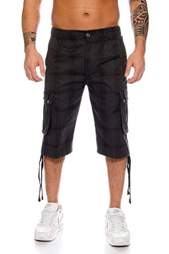 Kendindza Herren Shorts Hose Bermuda Cargo-Shorts 3/4 Sommerhose Capri-Hose Dreiviertel Männer Sommer Herrenshorts kurz Knielang Cargohose Herrenhose Bermudashorts (Grau | 665, 6XL, 6X_l) von Kendindza Collection