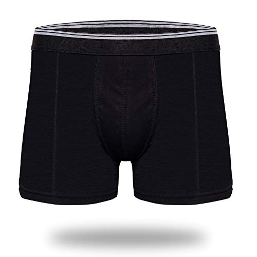 Kendindza Herren Men Baumwolle Boxershorts Unterwäsche Pants 1er 3er 5er 10er Pack (L, Schwarz-3er Pack) von Kendindza Collection