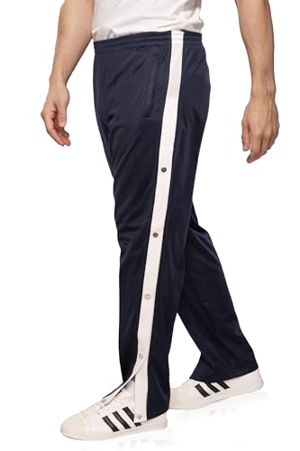 Kendindza Knopfhose Reha Hose Herren seitlich zu öffnen Jogginghose mit Druckknöpfen Relaxhose Herren Sporthose Herren Lang Trainingshose Herren Lang Freizeithose Herren Blau 3XL von Kendindza Collection