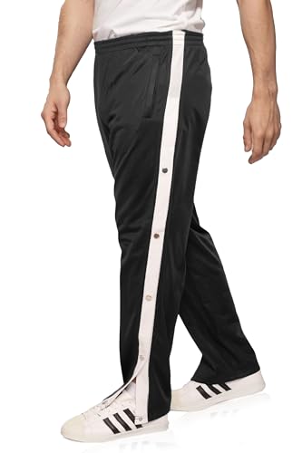 Kendindza Knopfhose Reha Hose Herren seitlich zu öffnen Jogginghose mit Druckknöpfen Relaxhose Herren Sporthose Herren Lang Trainingshose Herren Lang Freizeithose Herren Schwarz 3XL von Kendindza Collection