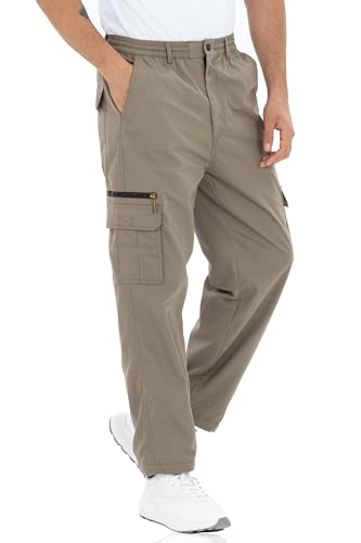 Kendindza Thermo Cargohose Herren Winter Arbeitshose Herren Cargo Hosen Herren gefüttert Wanderhose Herren Cargo Hose Arbeitshosen männer Thermohose Beige 3XL von Kendindza Collection