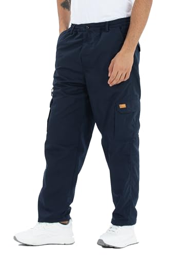 Kendindza Thermo Cargohose Herren Winter Arbeitshose Herren Cargo Hosen Herren gefüttert Wanderhose Herren Cargo Hose Arbeitshosen männer Thermohose Blau 3XL von Kendindza Collection