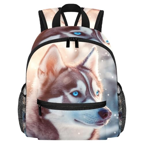 KengjuTesu Blue Eyes Husky Kinder-Rucksack für Jungen, Mädchen, Kindergarten, Snacks, Kindergarten, Schule, mehrfarbig, One size von KengjuTesu