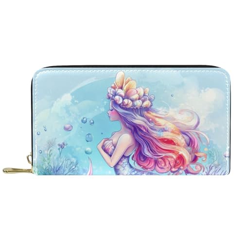 KengjuTesu Damen-Geldbörse mit Reißverschluss und Handy-Clutch, Federspatz, Reise-Geldbörse, Leder, Clutch, Kartenhalter, Organizer, Handgelenke, Mehrfarbig 4, Einheitsgröße von KengjuTesu