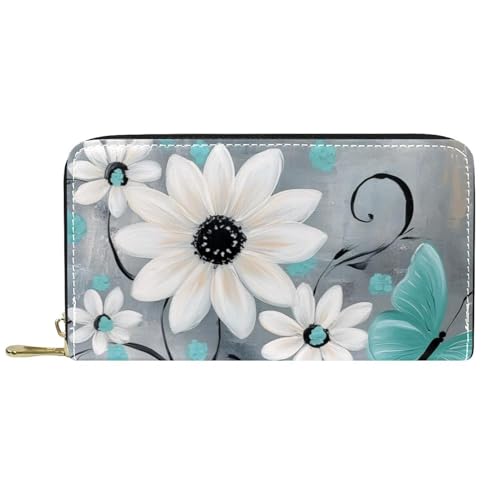 KengjuTesu Damen-Geldbörse mit Reißverschluss und Handy-Clutch, Federspatz, Reise-Geldbörse, Leder, Clutch, Kartenhalter, Organizer, Handgelenke, Mehrfarbig 7, Einheitsgröße von KengjuTesu