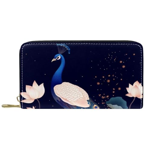 KengjuTesu Damen-Geldbörse mit Reißverschluss und Handy-Clutch, Federspatz, Reise-Geldbörse, Leder, Clutch, Kartenhalter, Organizer, Handgelenke, Mehrfarbig 8, Einheitsgröße von KengjuTesu