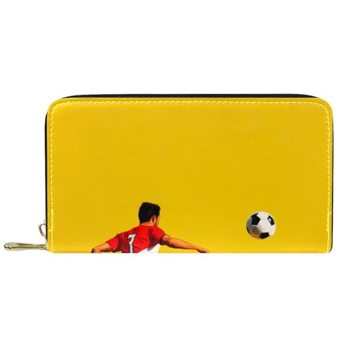 KengjuTesu Damen-Geldbörse mit Reißverschluss und Handy-Clutch, Fußball-Hintergrund, Reise-Geldbörse, Leder, Clutch, Kartenhalter, Organizer, Handgelenke, Mehrfarbig 1, Einheitsgröße KengjuTesu Damen-Geldbörse mit Reißverschluss und Handy-Clutch, Fußball-Hintergrund, Reise-Geldbörse, Leder, Clutch, Kartenhalter, Organizer, Handgelenke, Mehrfarbig 1, Einheitsgröße von KengjuTesu