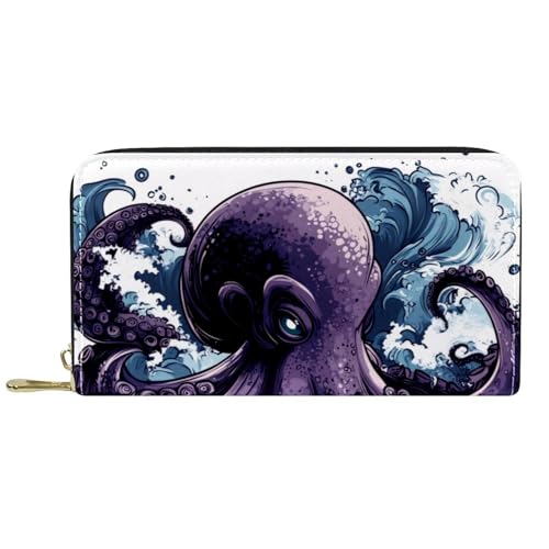 KengjuTesu Damen-Geldbörse mit Reißverschluss und Handy-Clutch, Hai-Motiv, Reise-Geldbörse, Leder, Clutch, Kartenhalter, Organizer, Handgelenke, Mehrfarbig 5, Einheitsgröße von KengjuTesu