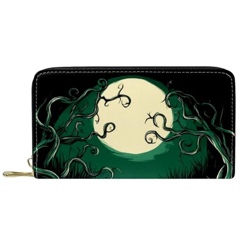 KengjuTesu Damen-Geldbörse mit Reißverschluss und Handy-Clutch, Waldkürbis, Reise-Geldbörse, Leder, Clutch, Kartenhalter, Organizer, Handgelenke, Mehrfarbig 1, Einheitsgröße von KengjuTesu