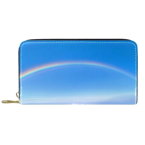 KengjuTesu Damen-Geldbörse mit Reißverschluss und Handy-Clutch, Wolken, Himmel und Regenbogen, Reise-Geldbörse, Leder, Clutch, Kartenhalter, Organizer, Handgelenke, Mehrfarbig 1, Einheitsgröße von KengjuTesu