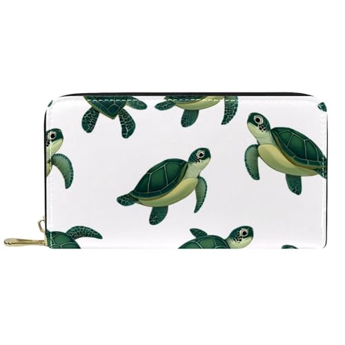 KengjuTesu Damen-Geldbörse mit Reißverschluss und Handy-Clutch, bunte Schildkröte, Reise-Geldbörse, Leder, Clutch, Kartenhalter, Organizer, Handgelenke, Mehrfarbig 5, Einheitsgröße von KengjuTesu