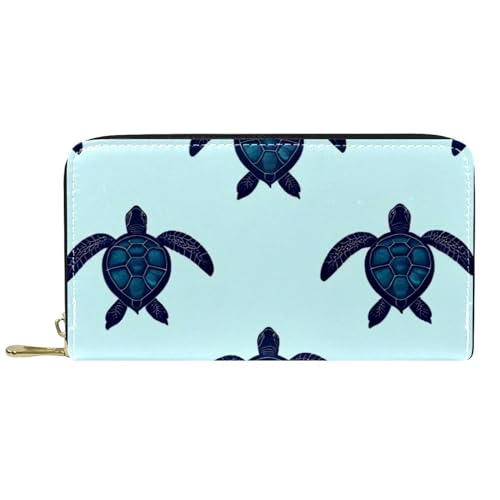 KengjuTesu Damen-Geldbörse mit Reißverschluss und Handy-Clutch, bunte Schildkröte, Reise-Geldbörse, Leder, Clutch, Kartenhalter, Organizer, Handgelenke, Mehrfarbig 7, Einheitsgröße von KengjuTesu