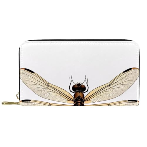 KengjuTesu Damen-Geldbörse mit Reißverschluss und Handy-Clutch, gelbe Libelle, Reise-Geldbörse, Leder, Clutch, Kartenhalter, Organizer, Handgelenke, Mehrfarbig 1, Einheitsgröße von KengjuTesu