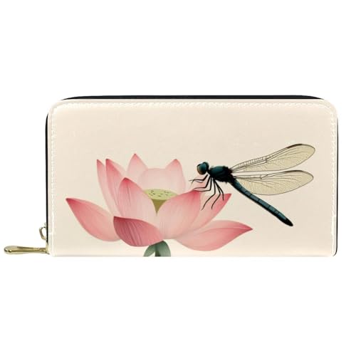 KengjuTesu Damen-Geldbörse mit Reißverschluss und Handy-Clutch, gelbe Libelle, Reise-Geldbörse, Leder, Clutch, Kartenhalter, Organizer, Handgelenke, Mehrfarbig 4, Einheitsgröße von KengjuTesu