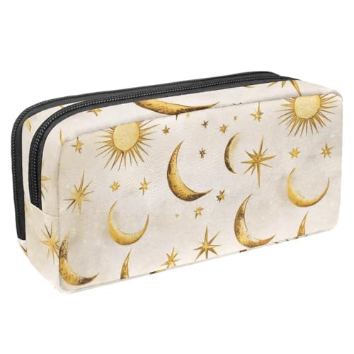 KengjuTesu Federmäppchen Wasserdicht Sterne Sonne Mond Federmäppchen mit Reißverschluss Schreibwaren Organizer für Studenten Teenager Erwachsene, Mehrfarbig 1, One Size, Federmäppchen von KengjuTesu