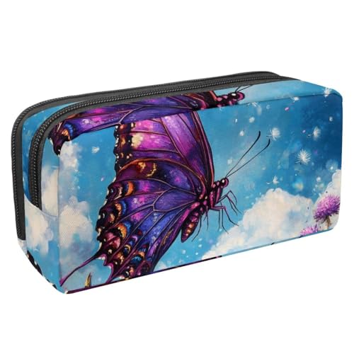 KengjuTesu Wasserdichte Federmäppchen, glühende Schmetterlinge Mädchen Federmäppchen mit Reißverschluss, Bürobedarf Schreibwaren Organizer für Studenten Teenager Erwachsene, Mehrfarbig 10, One size, von KengjuTesu