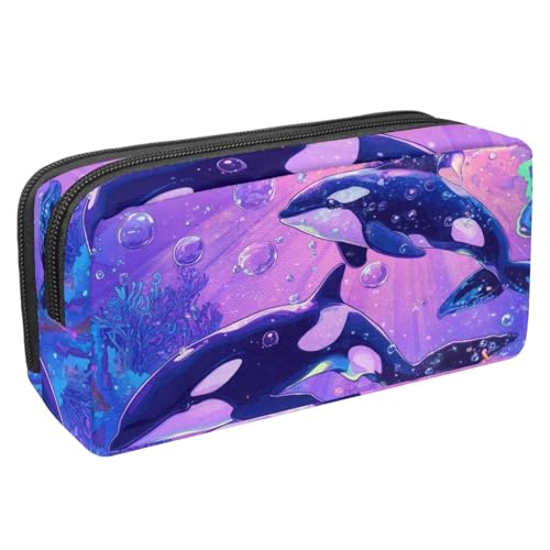 KengjuTesu Wasserdichte Federtasche, Blauer Sternelöwe Katze Federmäppchen mit Reißverschluss, Bürobedarf Briefpapier Organizer für Studenten, Jugendliche und Erwachsene, Mehrfarbig 5, One size, Etui von KengjuTesu